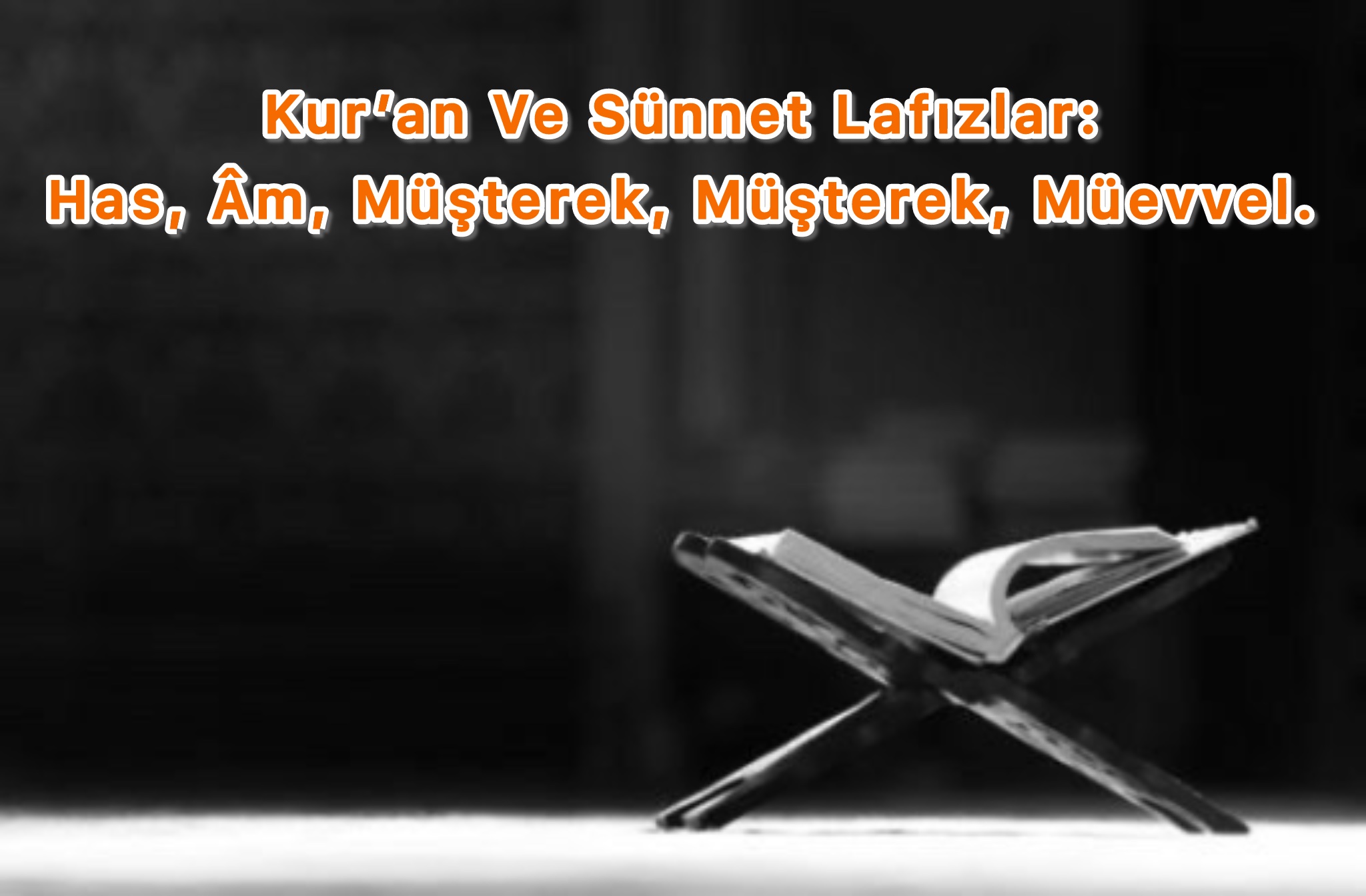 Kur’an ve Sünnet’in Lafızları: Has, Âm, Müşterek, Müevvel.